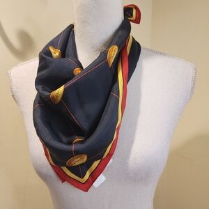 Talbots Women's Silk Elegant Black and Red  Squared Scarf